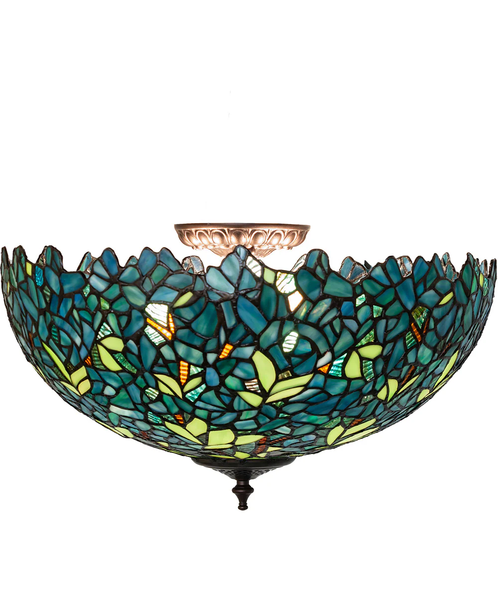 18" Wide Nightfall Wisteria Flushmount - Image 4