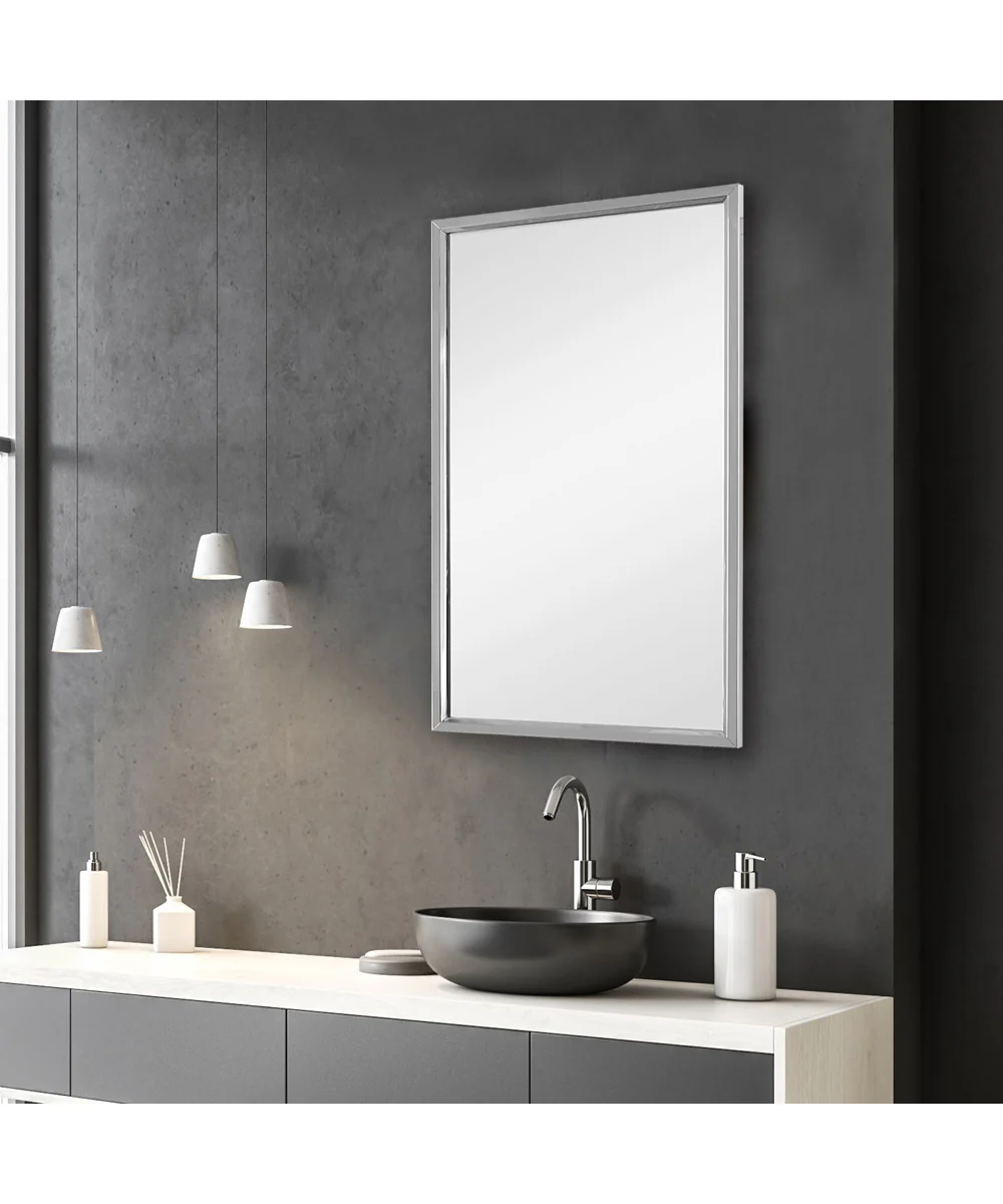 18x30" Wall Mirror in Stainless Steel - Image 2