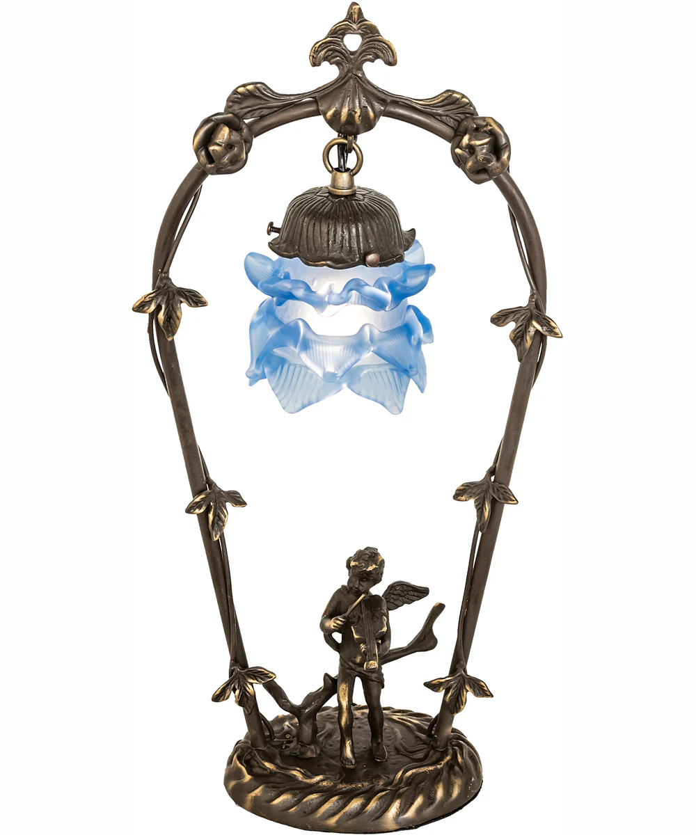 19" High Blue Cherub With Violin Mini Lamp - Image 2