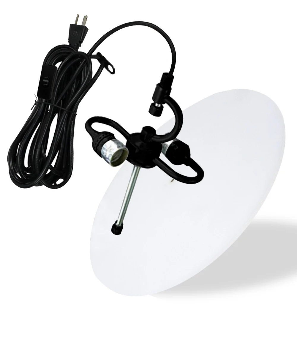 2 Light Swag Plug-In Pendant 14"w Light Oatmeal with Diffuser, Black Cord - Image 4