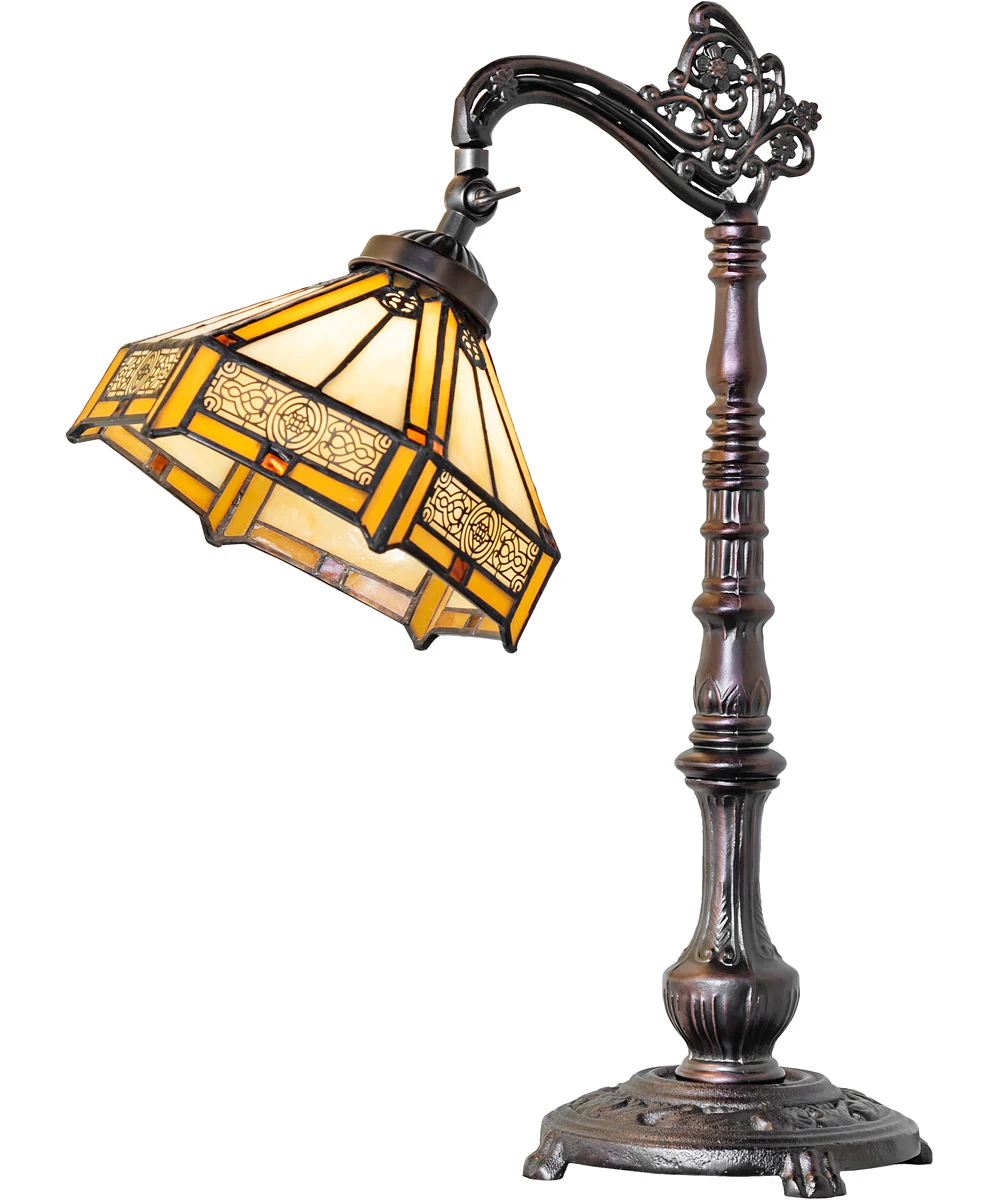 20" High Peaches Bridge Arm Table Lamp