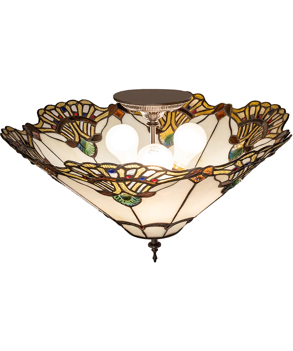 20" Wide Shell with Jewels Flush Mount - Image 3