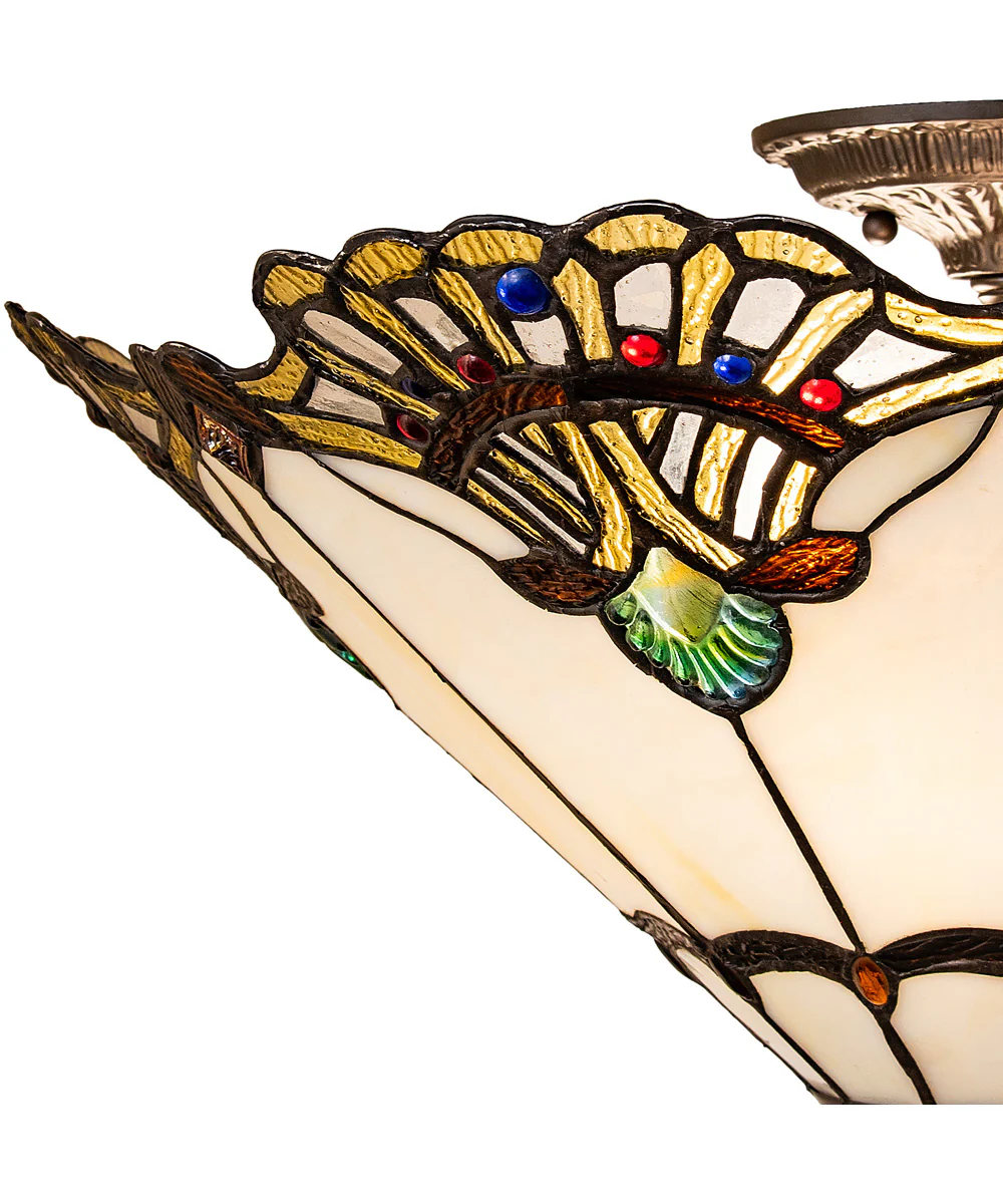 20" Wide Shell with Jewels Flush Mount - Image 7