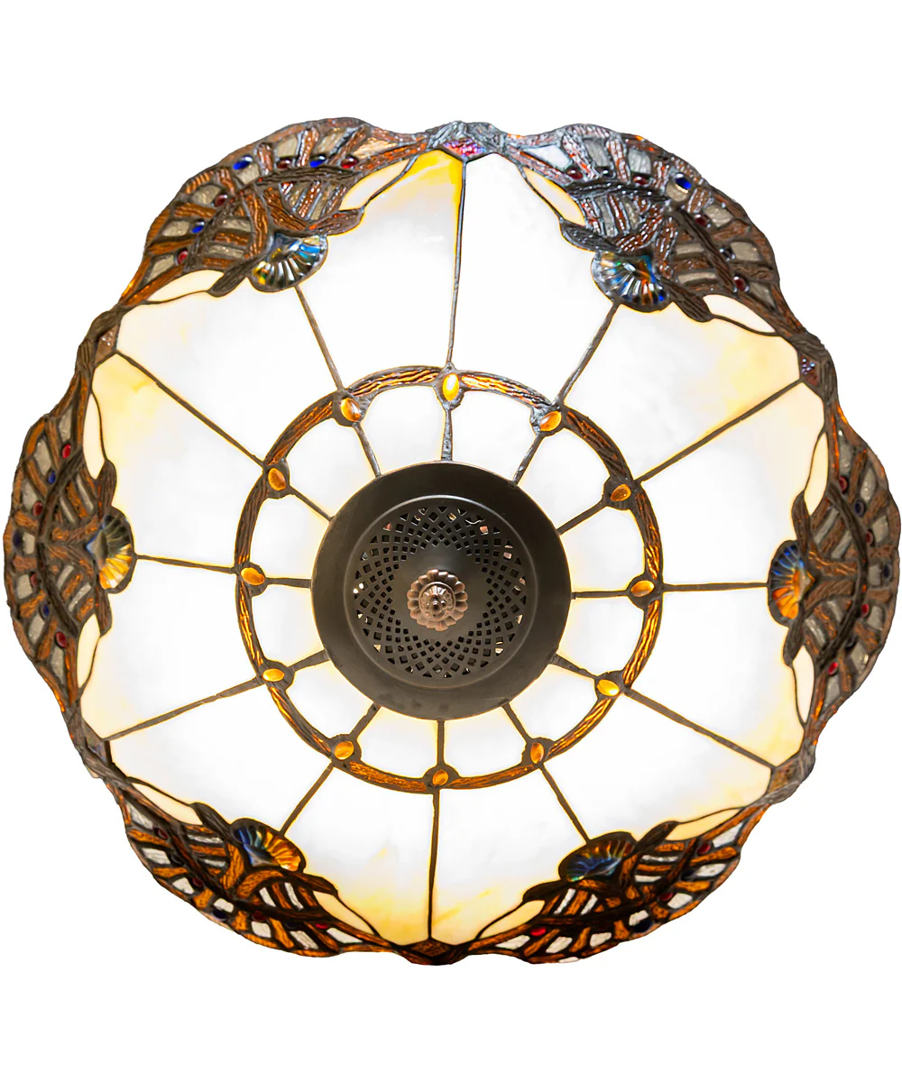 20" Wide Shell with Jewels Semi-Flush Mount - Image 6
