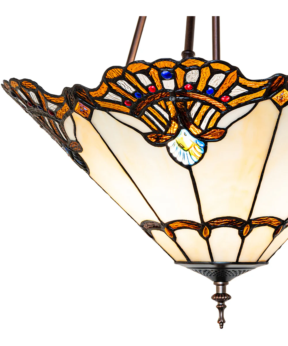20" Wide Shell with Jewels Semi-Flush Mount - Image 7