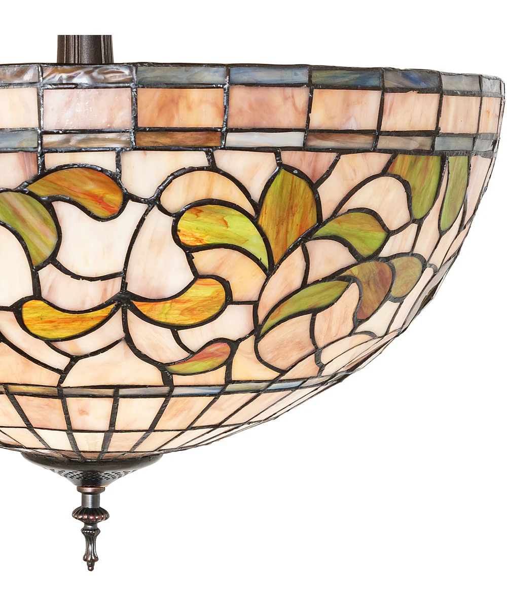20" Wide Tiffany Turning Leaf Semi-Flushmount - Image 7