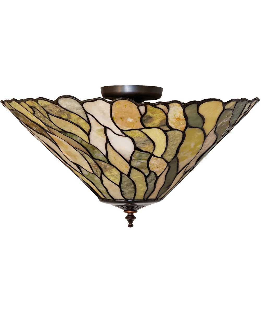 20" Wide Willow Jadestone Flushmount - Image 2