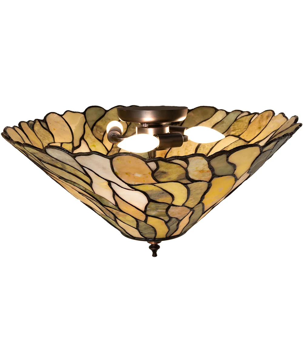 20" Wide Willow Jadestone Flushmount - Image 3
