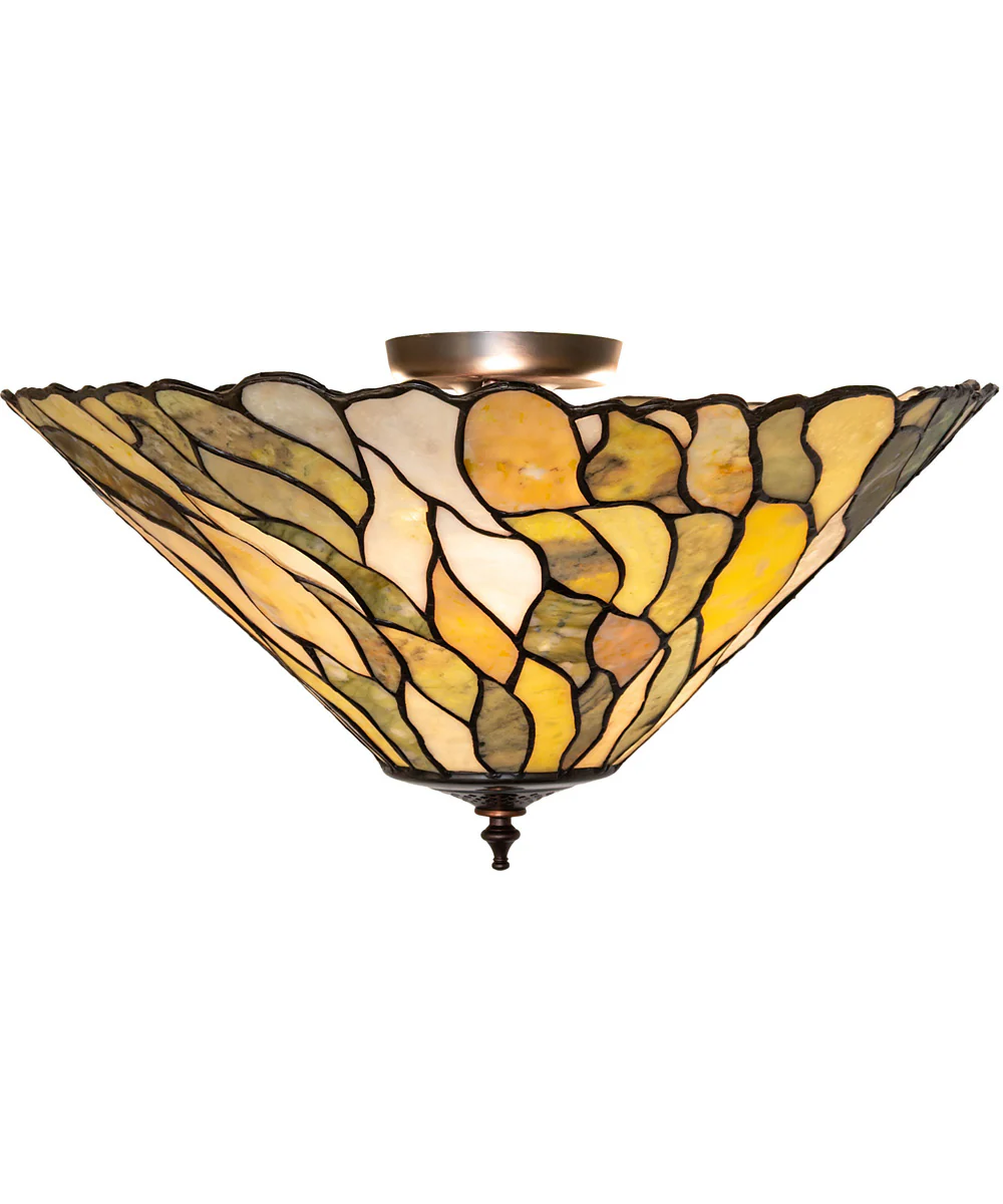 20" Wide Willow Jadestone Flushmount - Image 4