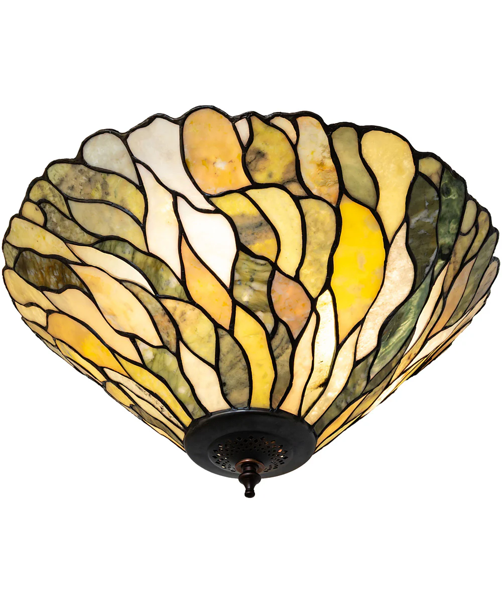 20" Wide Willow Jadestone Flushmount - Image 5