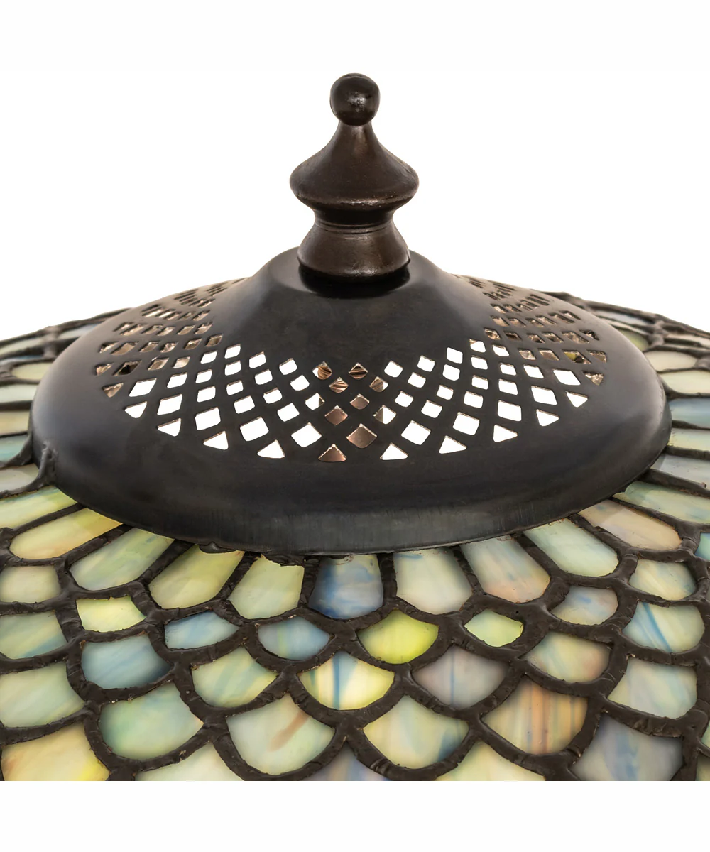 22" High Tiffany Fishscale Table Lamp - Image 8