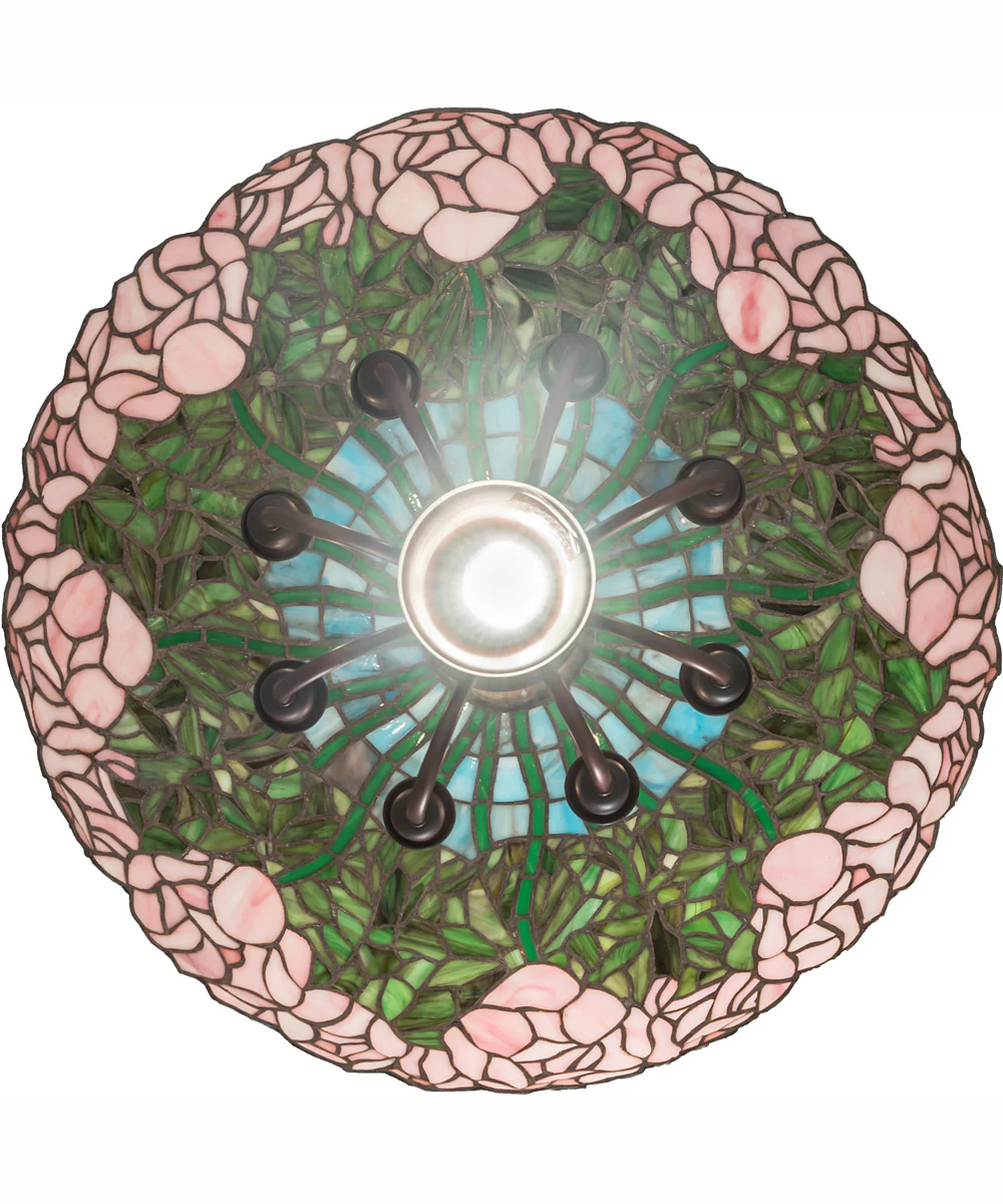22" Wide Tiffany Cabbage Rose Pendant - Image 6