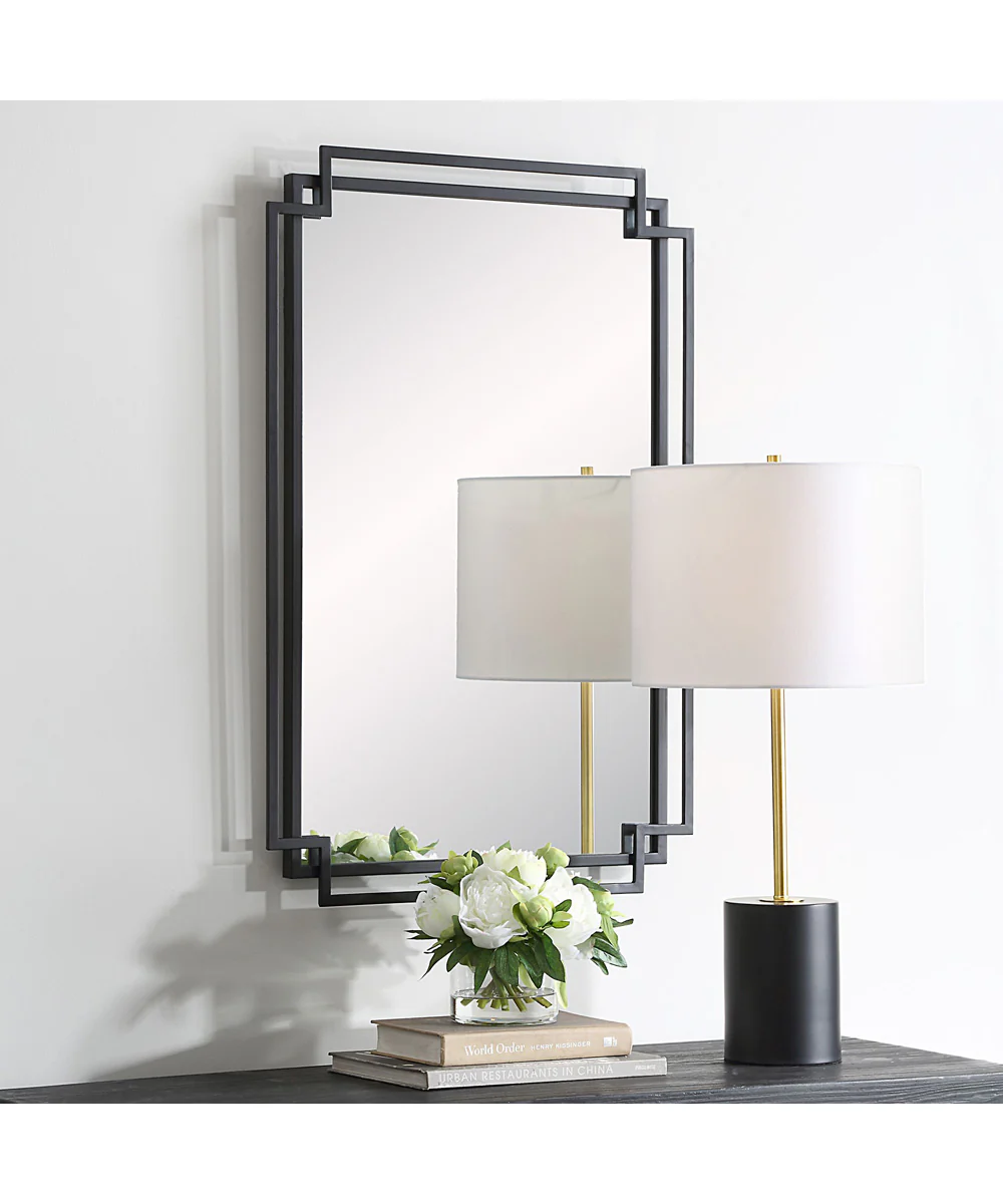 22x34" Wall Mirror in Matte Black - Image 3