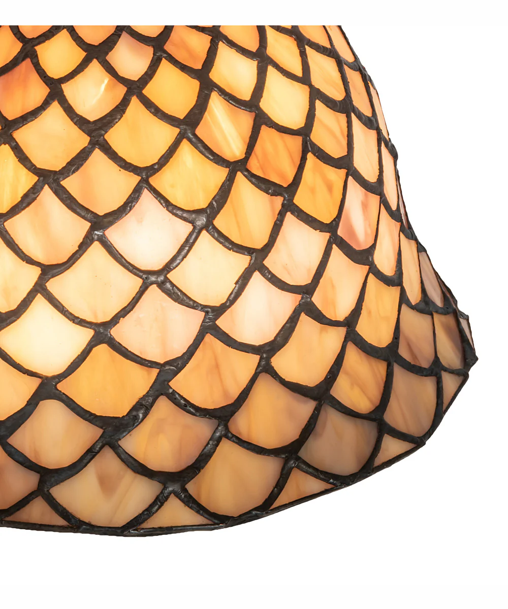23" High Tiffany Fishscale 3 Light Table Lamp - Image 5