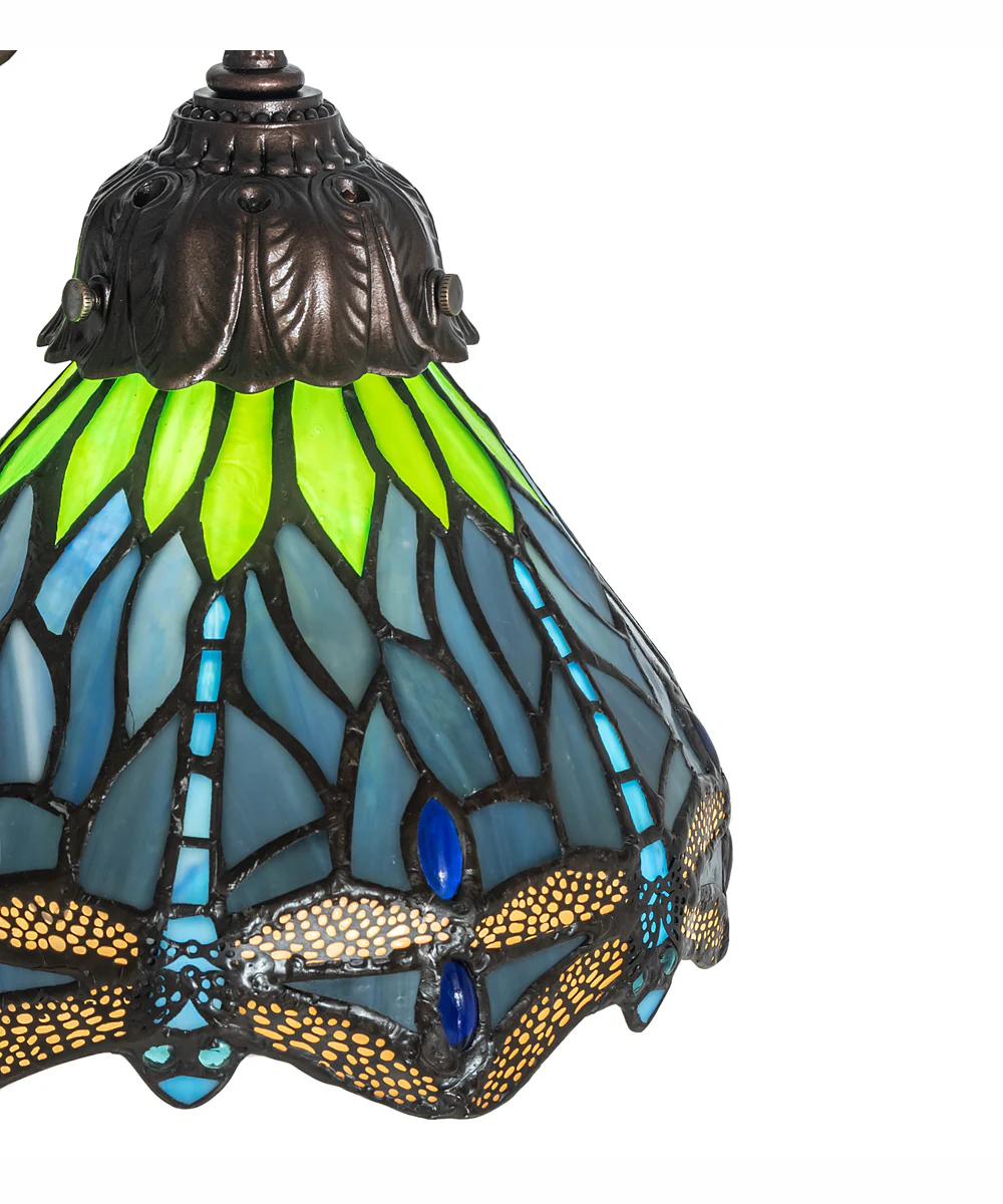 23" High Tiffany Hanginghead Dragonfly 3 Light Table Lamp - Image 8