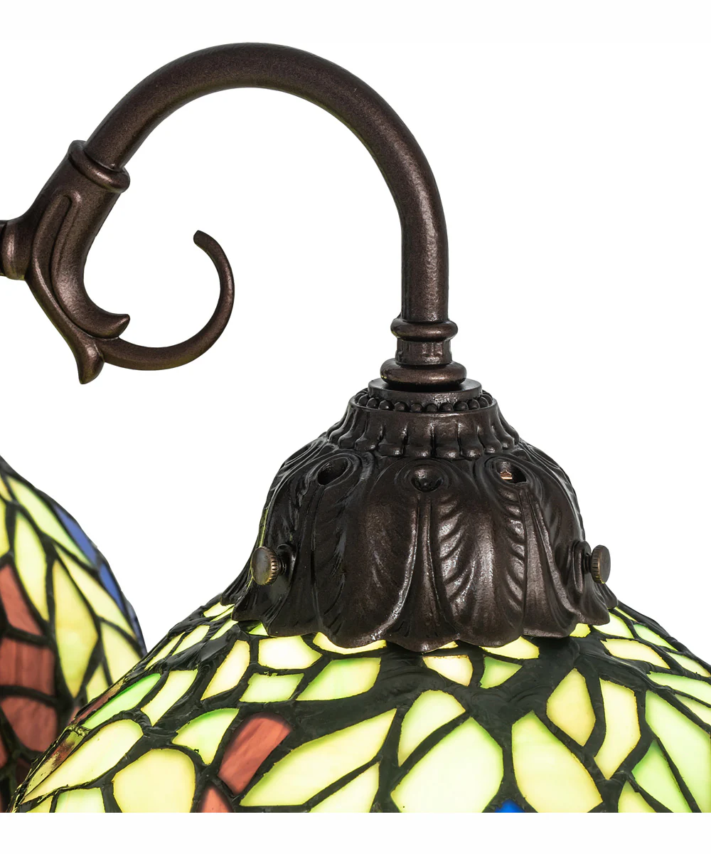 23" High Tiffany Honey Locust 3 Light Table Lamp - Image 4