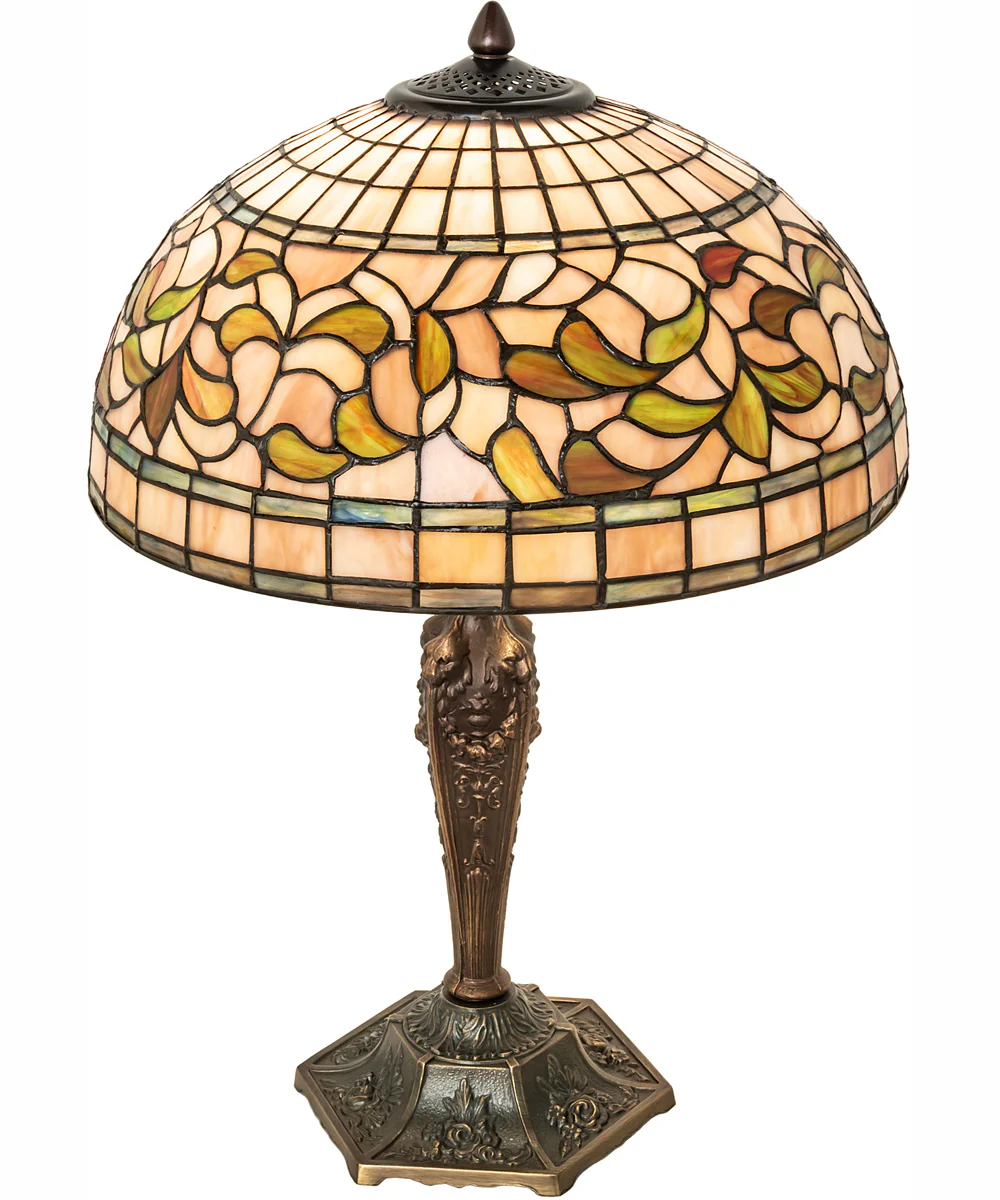 23" High Tiffany Turning Leaf Table Lamp - Image 2