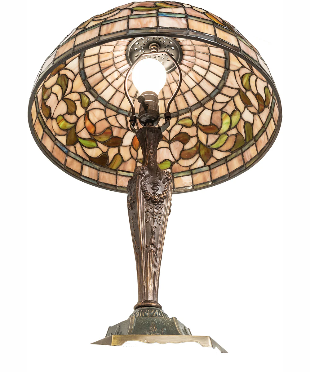 23" High Tiffany Turning Leaf Table Lamp - Image 6