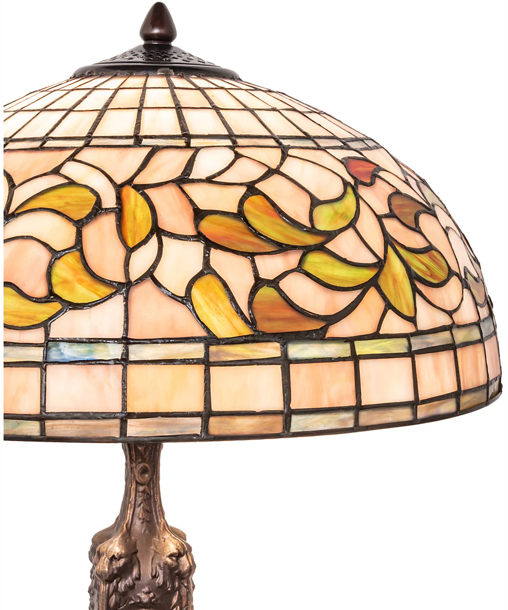 23" High Tiffany Turning Leaf Table Lamp - Image 7