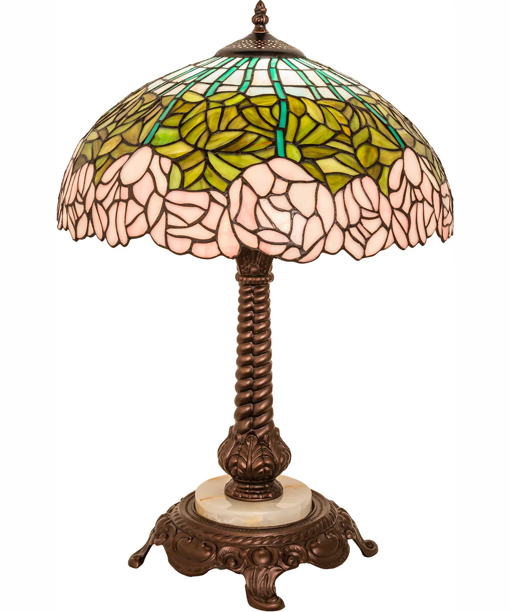 23" Wide Tiffany Cabbage Rose Table Lamp - Image 2