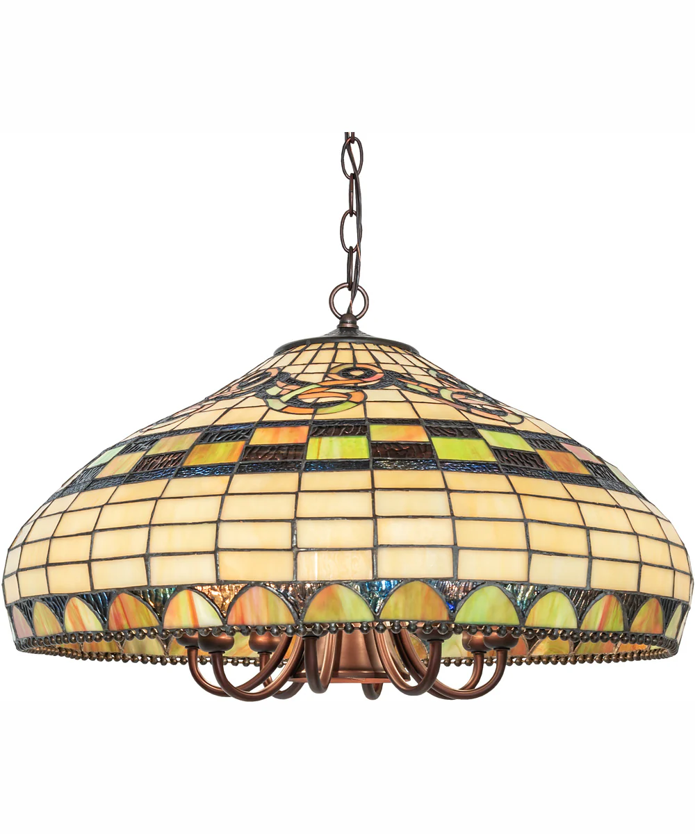 23" Wide Tiffany Edwardian Pendant - Image 2