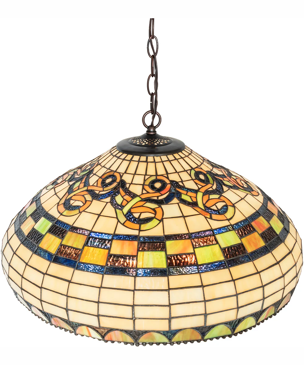 23" Wide Tiffany Edwardian Pendant - Image 4