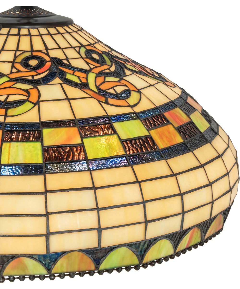 23" Wide Tiffany Edwardian Pendant - Image 6
