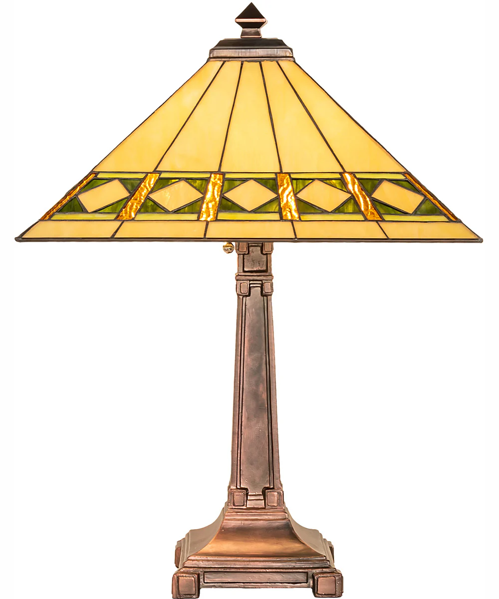 24" High Diamond Band Mission Table Lamp - Image 5