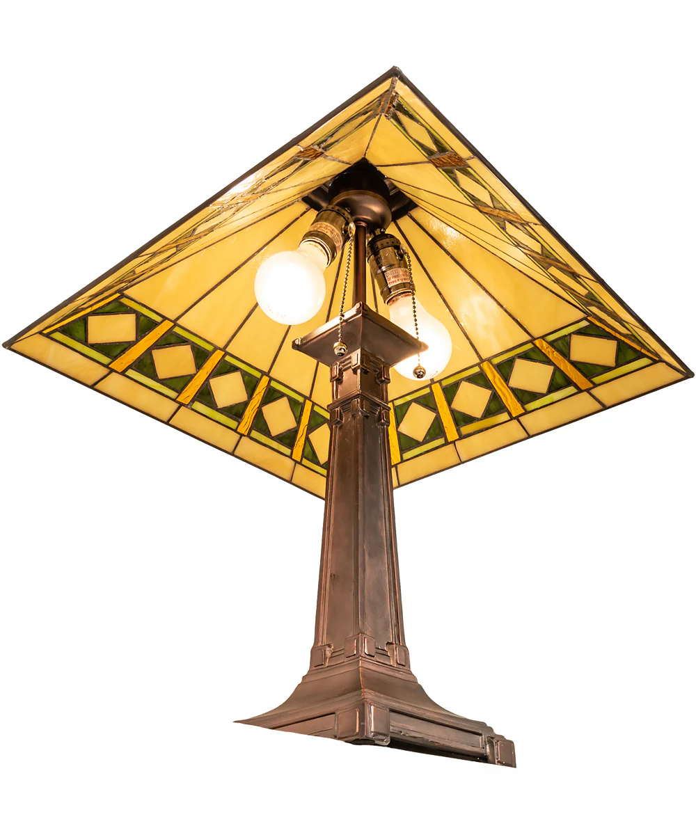 24" High Diamond Band Mission Table Lamp - Image 6