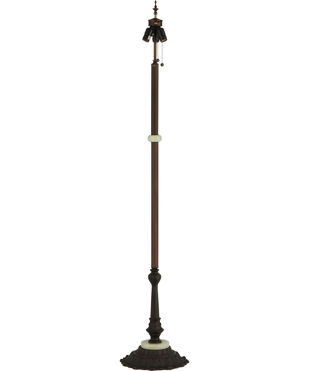 24" High Tiffany Jeweled Peacock Floor Lamp - Image 7