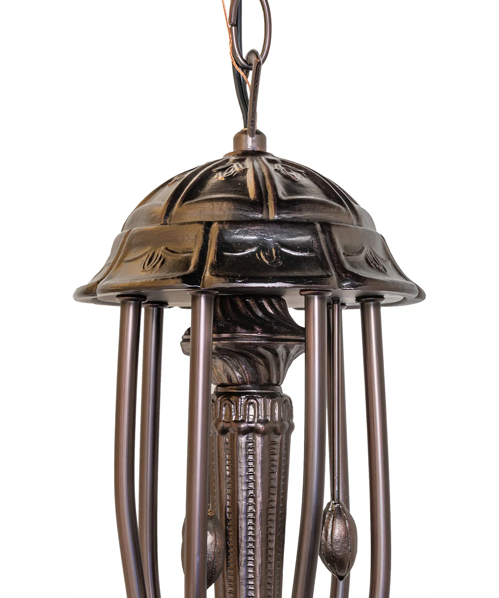 24" Wide Pink/White Tiffany Pond Lily 7 Light Chandelier - Image 5