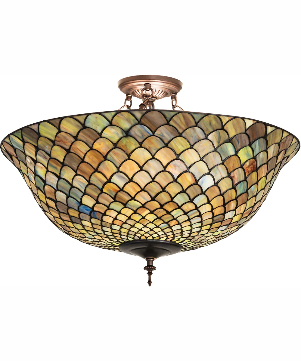 24" Wide Tiffany Fishscale Flushmount - Image 2