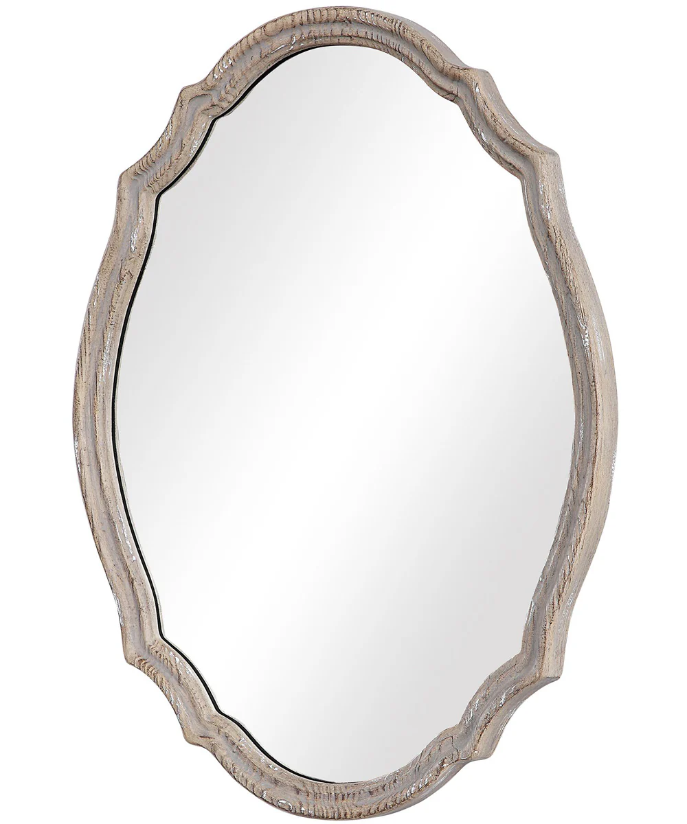 24x34" Wall Mirror Natural Wood-Effect with Light Ivory - Image 2