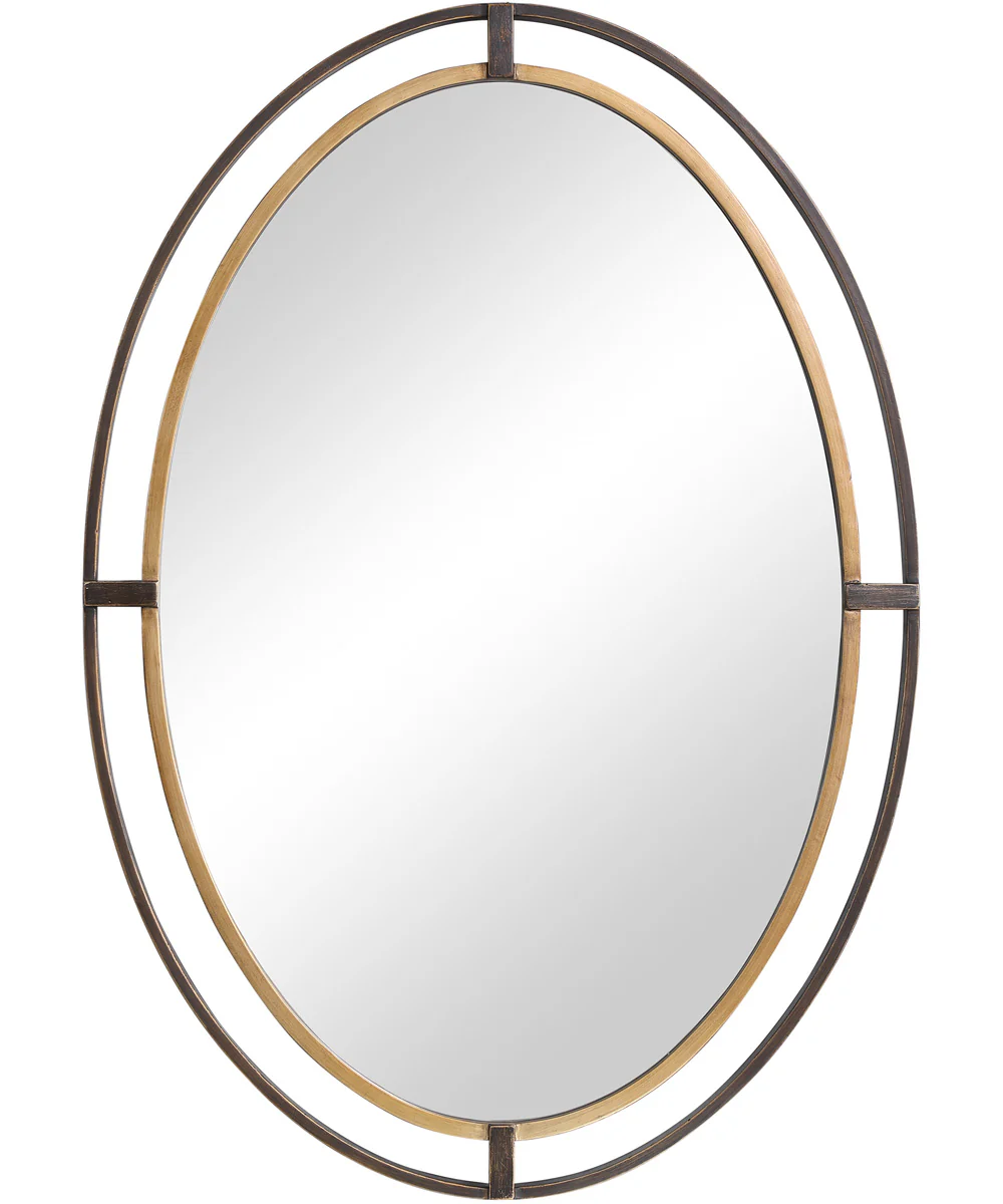 24x35" Wall Mirror Distressed Rustic Bronze
