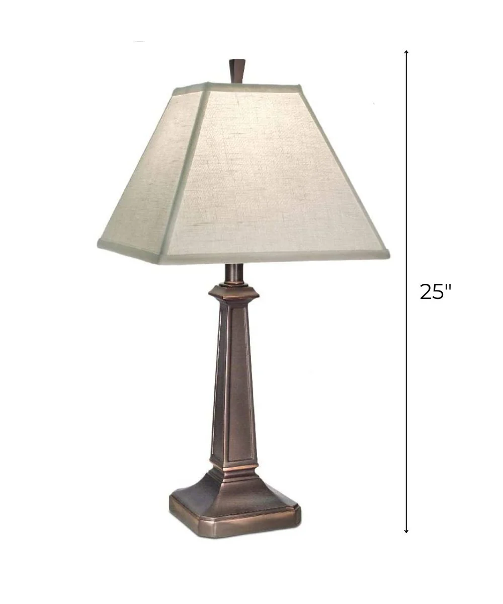 25"H Oxidized Bronze Signature by Stiffel Table Lamp, 3-Way - Image 3