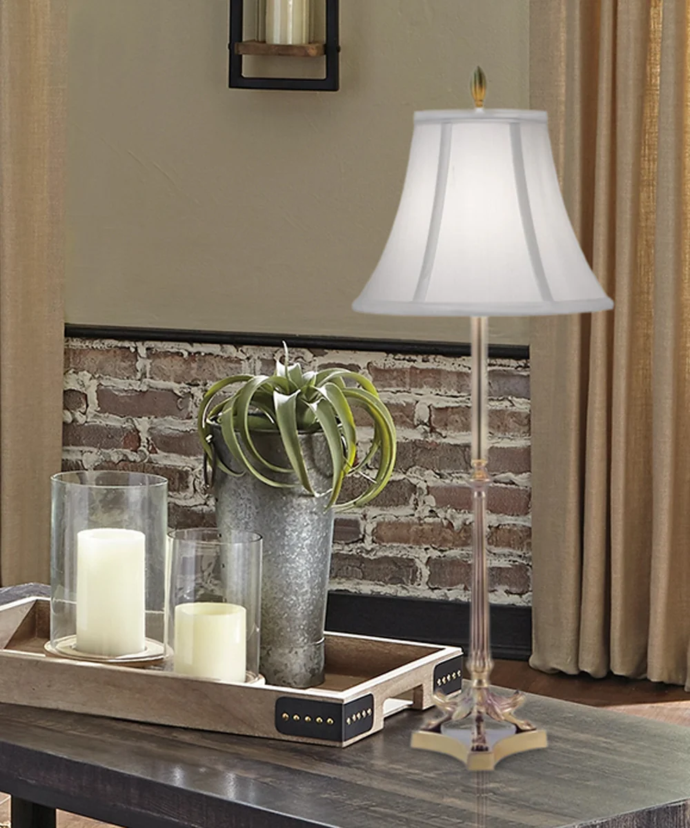 26"H Artisan Brass Signature by Stiffel Buffet Lamp, On/Off - Image 4