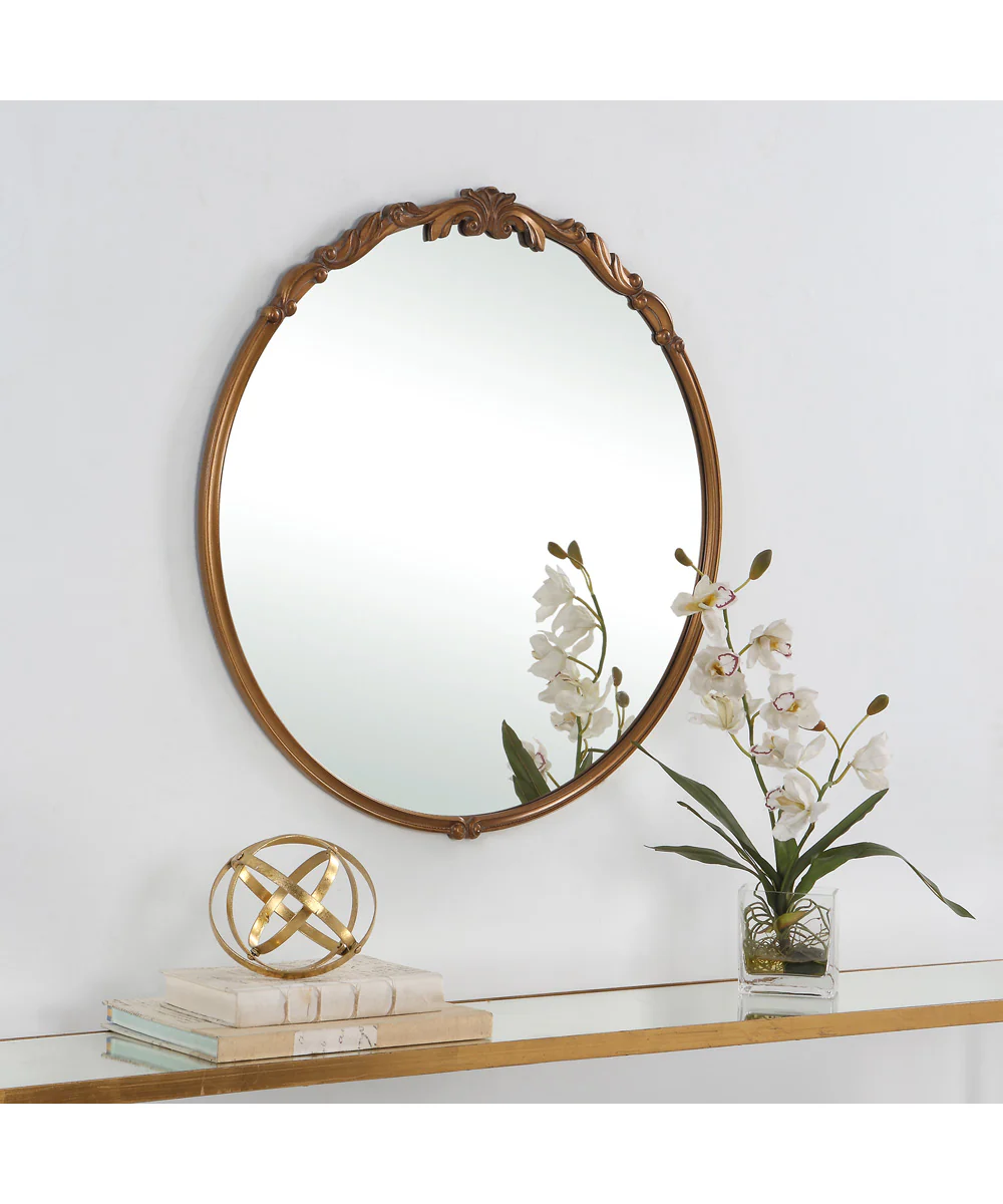 28x29" Wall Mirror in Antique Gold - Image 2
