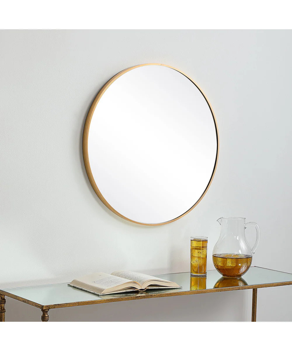 34x34" Wall Mirror in Brushed Gold - Image 3