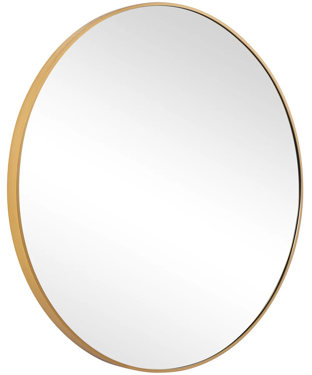 34x34" Wall Mirror in Brushed Gold - Image 4