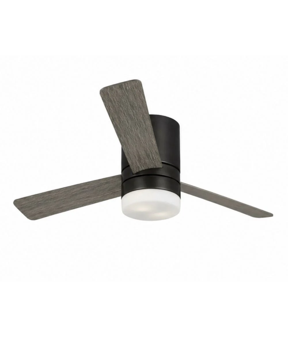 44" Era Modern 3-Blade Ceiling Fan Aged Pewter with Light Grey Weathered Oak Blades, LED Light - Image 2
