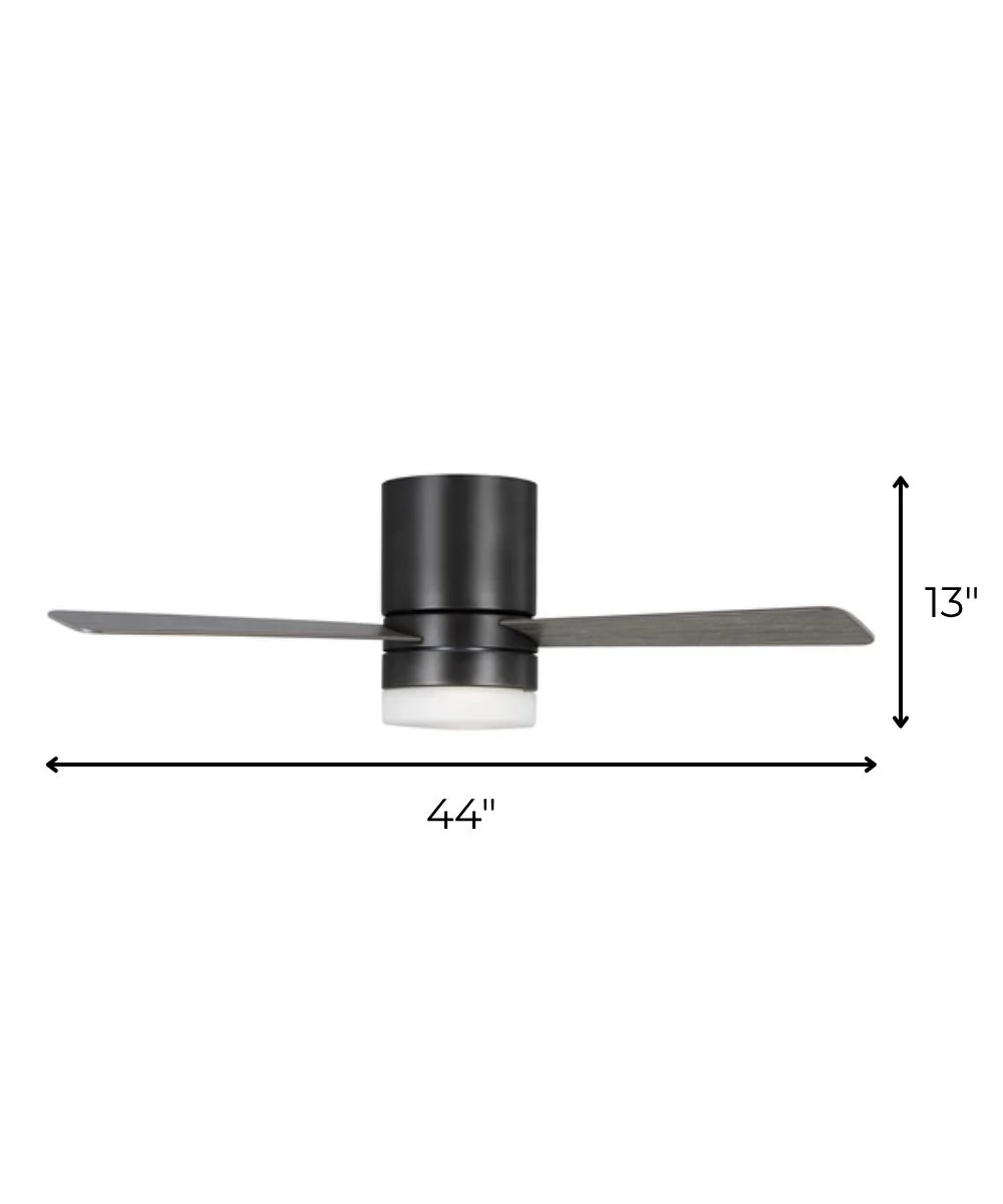 44" Era Modern 3-Blade Ceiling Fan Aged Pewter with Light Grey Weathered Oak Blades, LED Light - Image 3