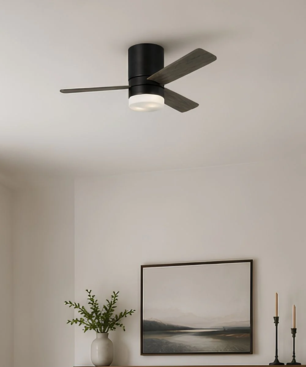44" Era Modern 3-Blade Ceiling Fan Aged Pewter with Light Grey Weathered Oak Blades, LED Light - Image 4