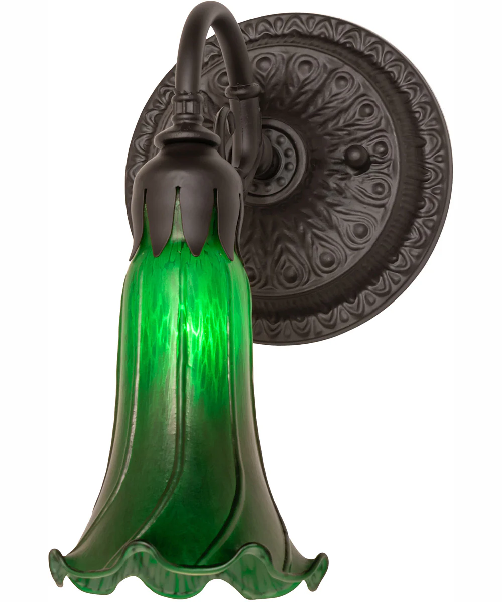 5.5" Wide Green Tiffany Pond Lily Wall Sconce - Image 2