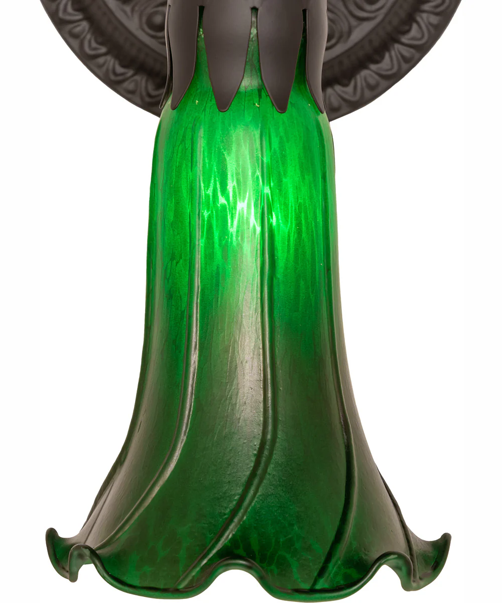 5.5" Wide Green Tiffany Pond Lily Wall Sconce - Image 8