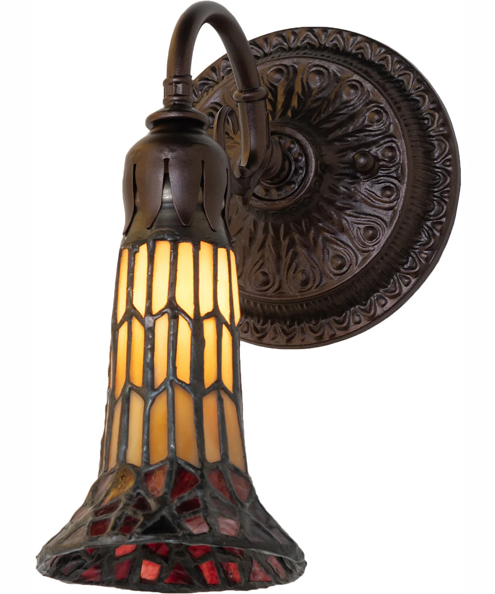 5.5" Wide Stained Glass Pond Lily Wall Sconce - Image 2