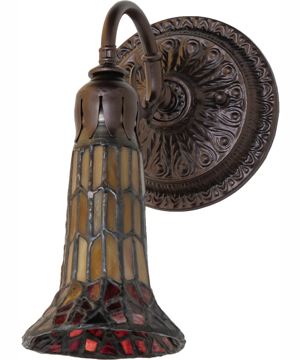 5.5" Wide Stained Glass Pond Lily Wall Sconce - Image 3