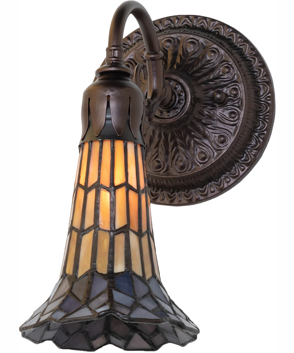 5.5" Wide Stained Glass Pond Lily Wall Sconce - Image 2