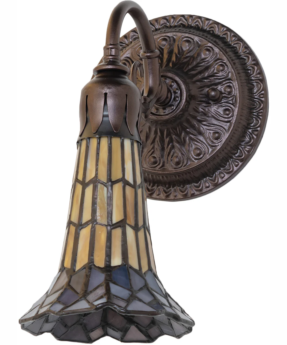 5.5" Wide Stained Glass Pond Lily Wall Sconce - Image 3