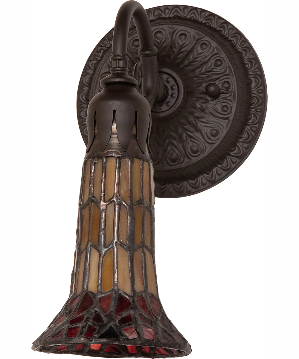 5.5" Wide Stained Glass Pond Lily Wall Sconce - Image 3