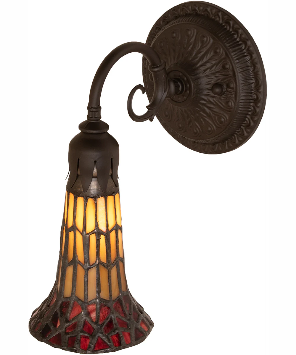 5.5" Wide Stained Glass Pond Lily Wall Sconce - Image 4